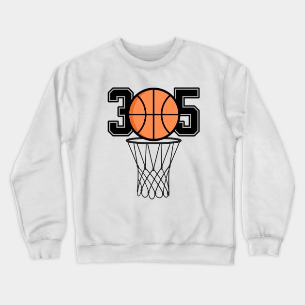 305 Miami Basketball Crewneck Sweatshirt by Spark of Geniuz